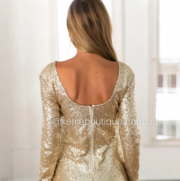 💗Xenia Dress Gold 6/xs - Picture 3 of 4